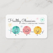 レトロ落書きヤーンクロシェのフックの名刺 名刺 (正面)