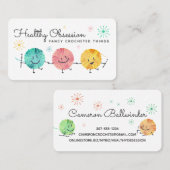 レトロ落書きヤーンクロシェのフックの名刺 名刺 (正面/裏面)