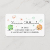 レトロ落書きヤーンクロシェのフックの名刺 名刺 (裏面)