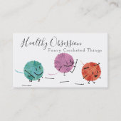 レトロ落書きヤーンクロシェのフックの名刺 名刺 (正面)