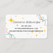 レトロ落書き糸編み物針名刺 名刺 (裏面)