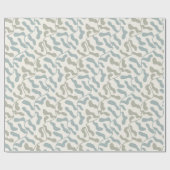 レトロ葉とつる植物 ラッピングペーパー (フラット)