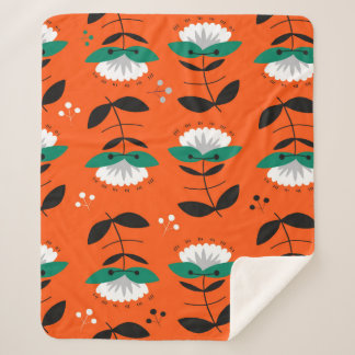 レトロ葉の継ぎ目なし  シェルパブランケット