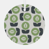 レトロ葉抽象芸術：シームレスなヴィンテージスタイル ガラスオーナメント (裏面)