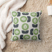 レトロ葉抽象芸術:シームレスなヴィンテージスタイル クッション (ブランケット)