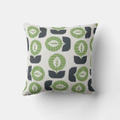 レトロ葉抽象芸術:シームレスなヴィンテージスタイル クッション (裏面)