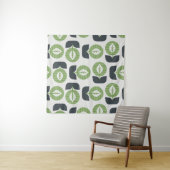 レトロ葉抽象芸術：シームレスなヴィンテージスタイル タペストリー (インサイチュ(横))