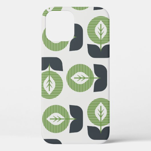 レトロ葉抽象芸術：シームレスなヴィンテージスタイル Case-Mate iPhoneケース (裏面)