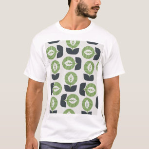 レトロ葉抽象芸術:シームレスなヴィンテージスタイル Tシャツ