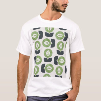 レトロ葉抽象芸術:シームレスなヴィンテージスタイル Tシャツ