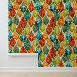 レトロ葉柄壁紙 壁紙