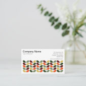 レトロ葉02 （クリーム） 名刺 (スタンド正面)