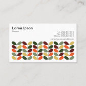 レトロ葉02 （クリーム） 名刺 (裏面)