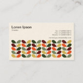 レトロ葉02 （クリーム） 名刺 (裏面)