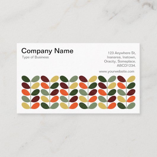 レトロ葉02 （クリーム） 名刺 (正面)