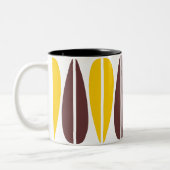 レトロ葉 – 琥珀とダークブラウン ツートーンマグカップ (左)