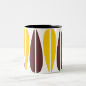 レトロ葉 – 琥珀とダークブラウン ツートーンマグカップ (中央)