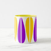 レトロ葉 – 紫と琥珀 ツートーンマグカップ (中央)