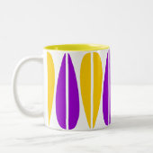 レトロ葉 – 紫と琥珀 ツートーンマグカップ (左)