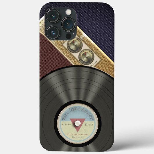 レトロ蓄音機音楽ヴィンテージビニールレコード Case-Mate iPhoneケース (裏面)