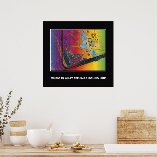 レトロ蓄音音楽引用文ポスやる気を起こさせるター ポスター (キッチン)