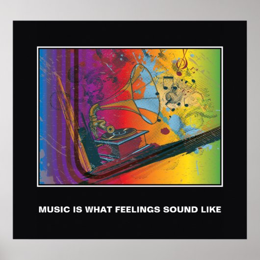 レトロ蓄音音楽引用文ポスやる気を起こさせるター ポスター (正面)