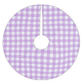 レトロ薄紫ギンガムプレイドチェック市松模様に ブラッシュドポリエステルツリースカート (正面)