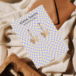 レトロ薄紫パターンGroovyヴィンテージイヤリングディスプレイ 名刺