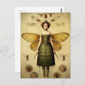 レトロ虫の女神ぞっとさせる ポストカード (正面/裏面)