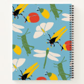 レトロ虫イラスト パーソナライズされた ノートブック (裏面)