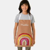 レトロ虹のかわいい水色 エプロン (インサイチュ)