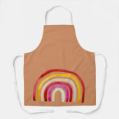 レトロ虹のかわいい水色 エプロン (正面)