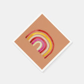 レトロ虹のかわいい水色 スタンダードカクテルナプキン (角)