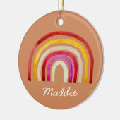 レトロ虹のかわいい水色 セラミックオーナメント (左)