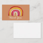 レトロ虹のかわいい水色 ノートカード (正面/裏面)