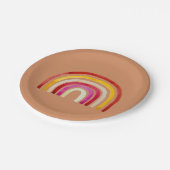 レトロ虹のかわいい水色 ペーパープレート (アングル)