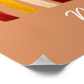 レトロ虹のかわいい水色 ポスター (角)