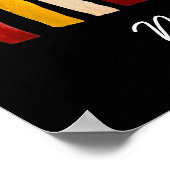 レトロ虹のかわいい水色 ポスター (角)