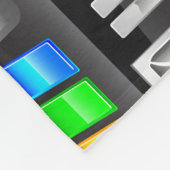 レトロ虹のボタンboomboxゲットブラスター フリースブランケット (角)