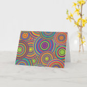 レトロ虹の丸型 カード (黄色い花)