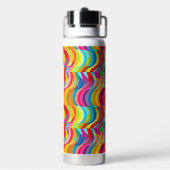レトロ虹の渦巻き形のパーソナライズされた名前 ウォーターボトル (背面)