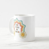 レトロ虹の花が値する日 コーヒーマグカップ (正面左)