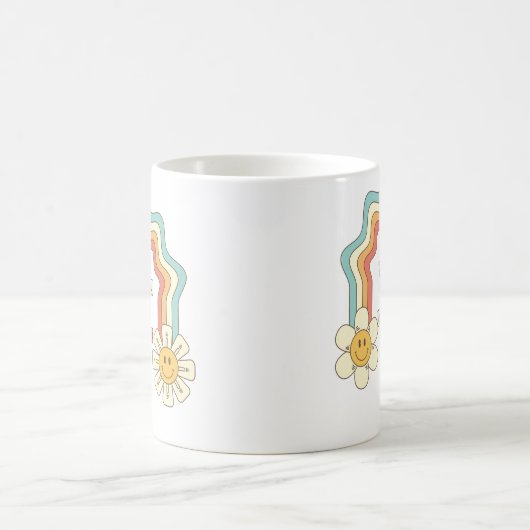 レトロ虹の花が値する日 コーヒーマグカップ (中央)