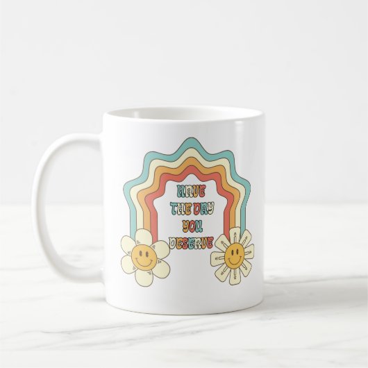 レトロ虹の花が値する日 コーヒーマグカップ (左)