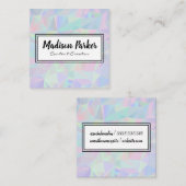 レトロ虹色の背景 スクエア名刺 (正面/裏面)