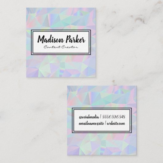 レトロ虹色の背景 スクエア名刺 (正面/裏面)