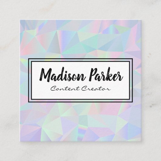 レトロ虹色の背景 スクエア名刺 (正面)