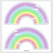 レトロ虹 シール (シート)