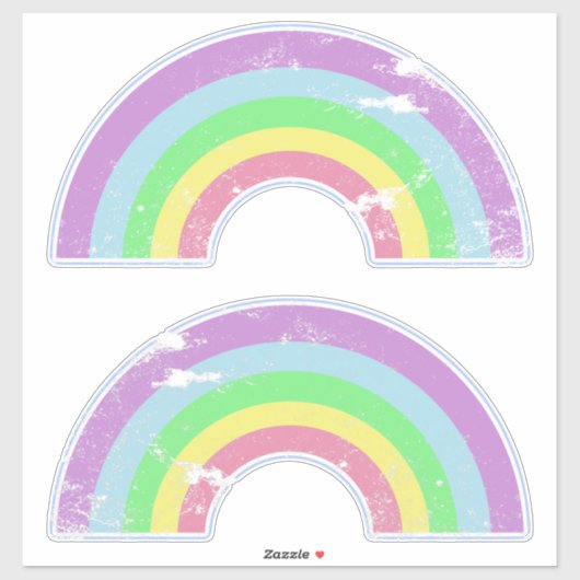 レトロ虹 シール (シート)