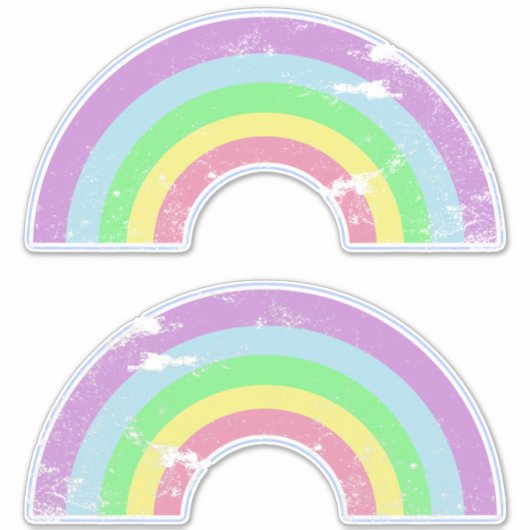 レトロ虹 シール (正面)